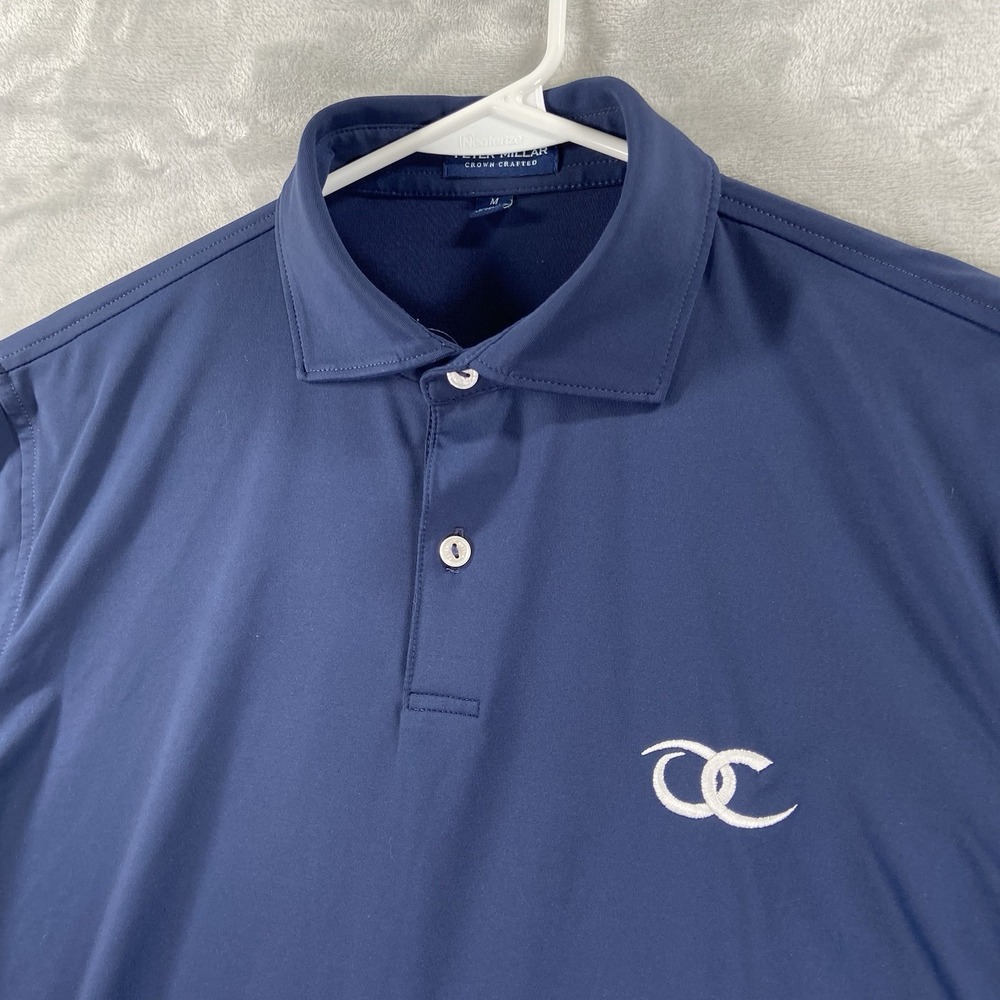 Peter Millar Shirt Mens Medium Polo Crown Crafted Golf Logo Black Lab Preppy View 2